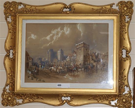 William Burgess Soldiers entering a city 14 x 19in.